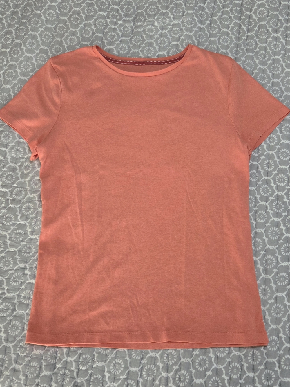 Talbots Short Sleeve Crewneck Tee in Coral Pink